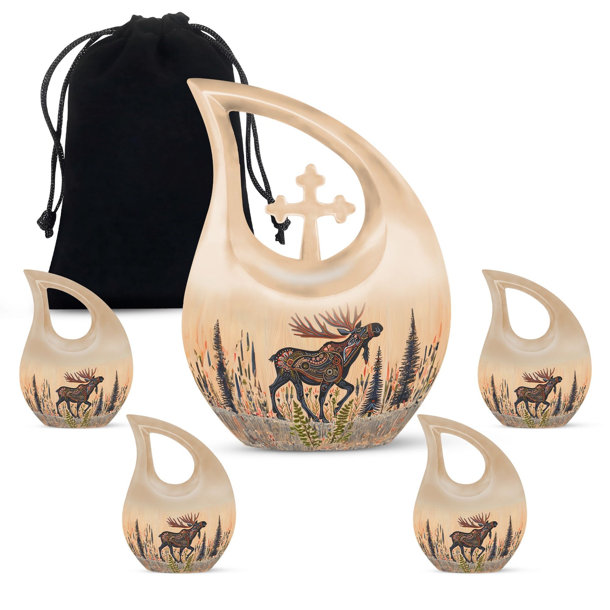 Moose Walking Urns For Ashes - Adult Burial Urns