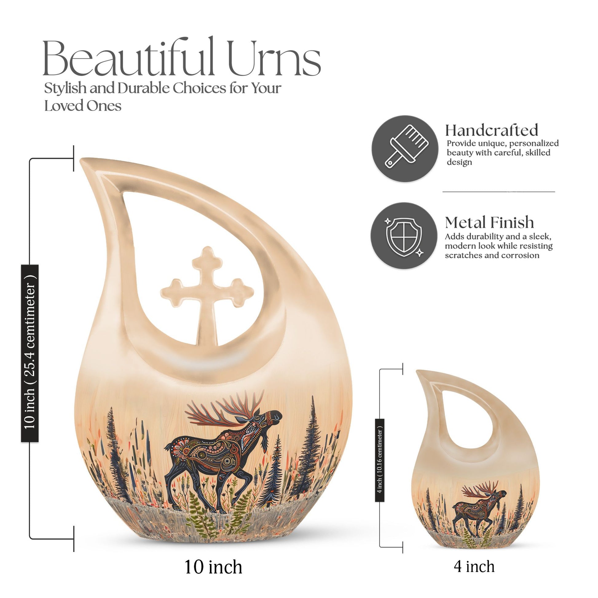 Moose Walking Urns For Ashes - Adult Burial Urns