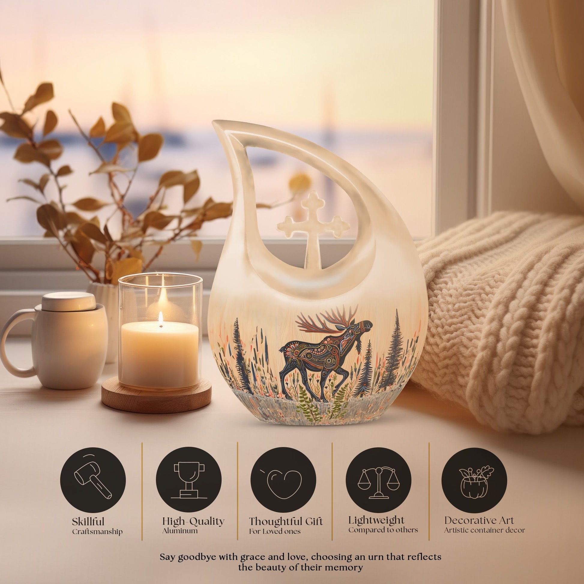 Moose Walking Urns For Ashes - Adult Burial Urns