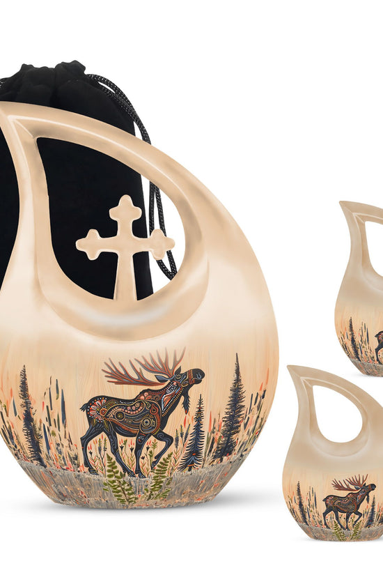 Moose Walking Urns For Ashes - Adult Burial Urns