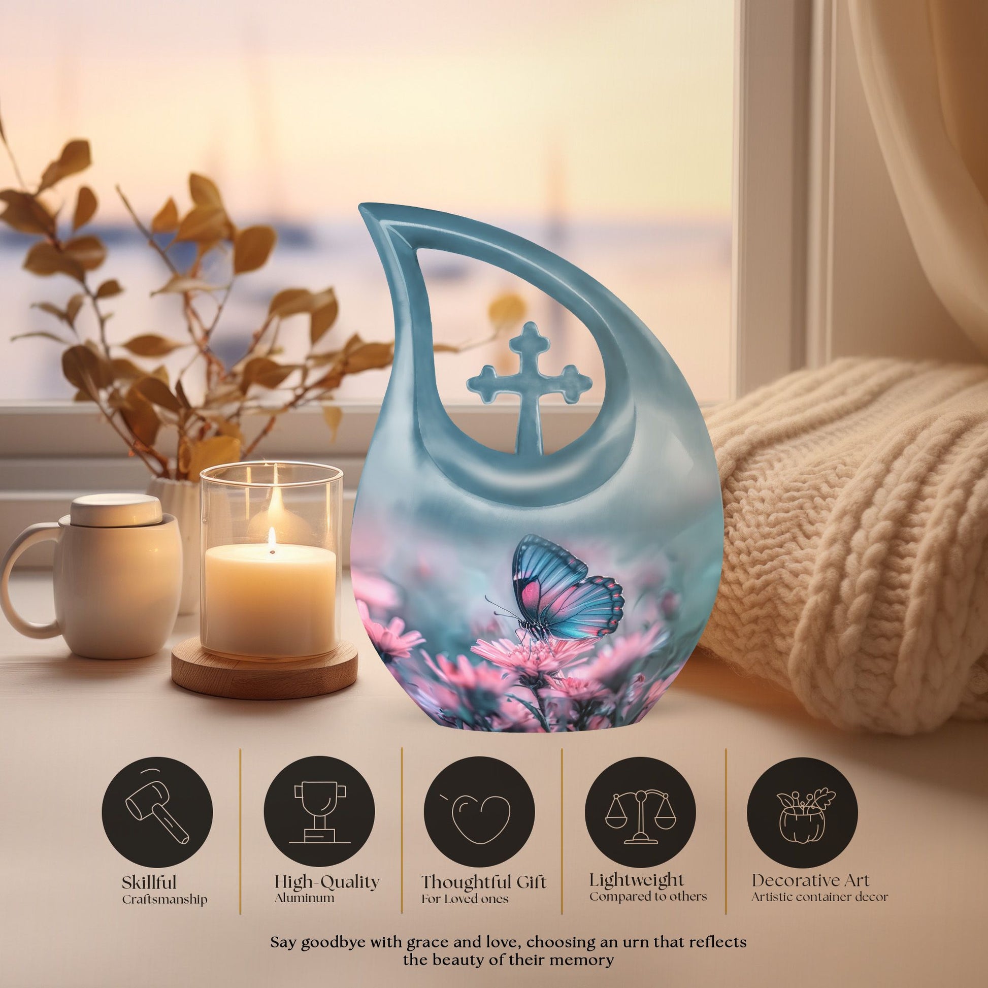 Butterfly Urns For Ashes - Cremation Keepsake Urns For Human Ashes Adult