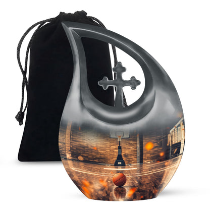 Basketball Court Cremation Urn - Decorative Funeral Urn For Loved Ones