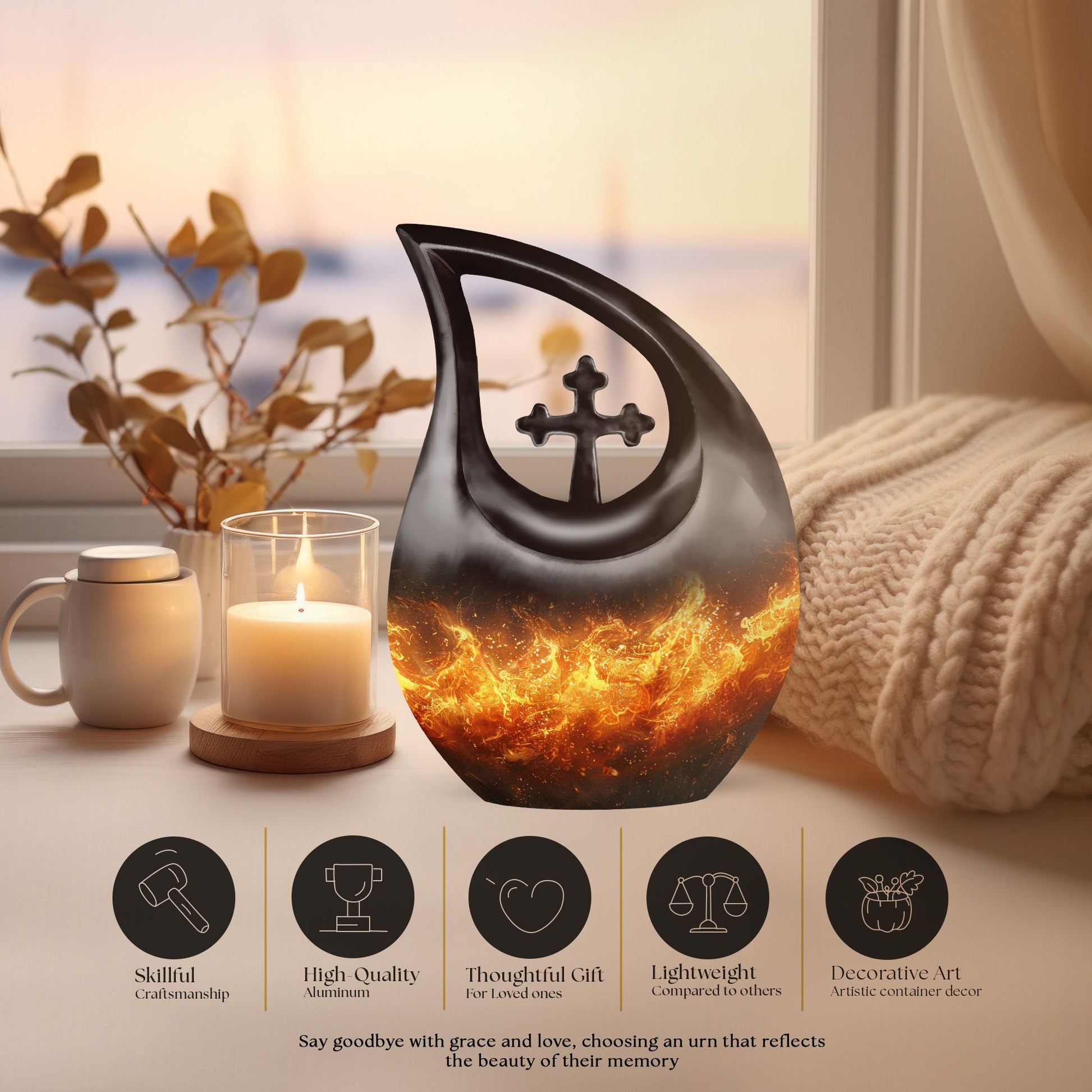 Fire Urns For Ashes - Keepsake Cremation Urns For Human Ashes Adult