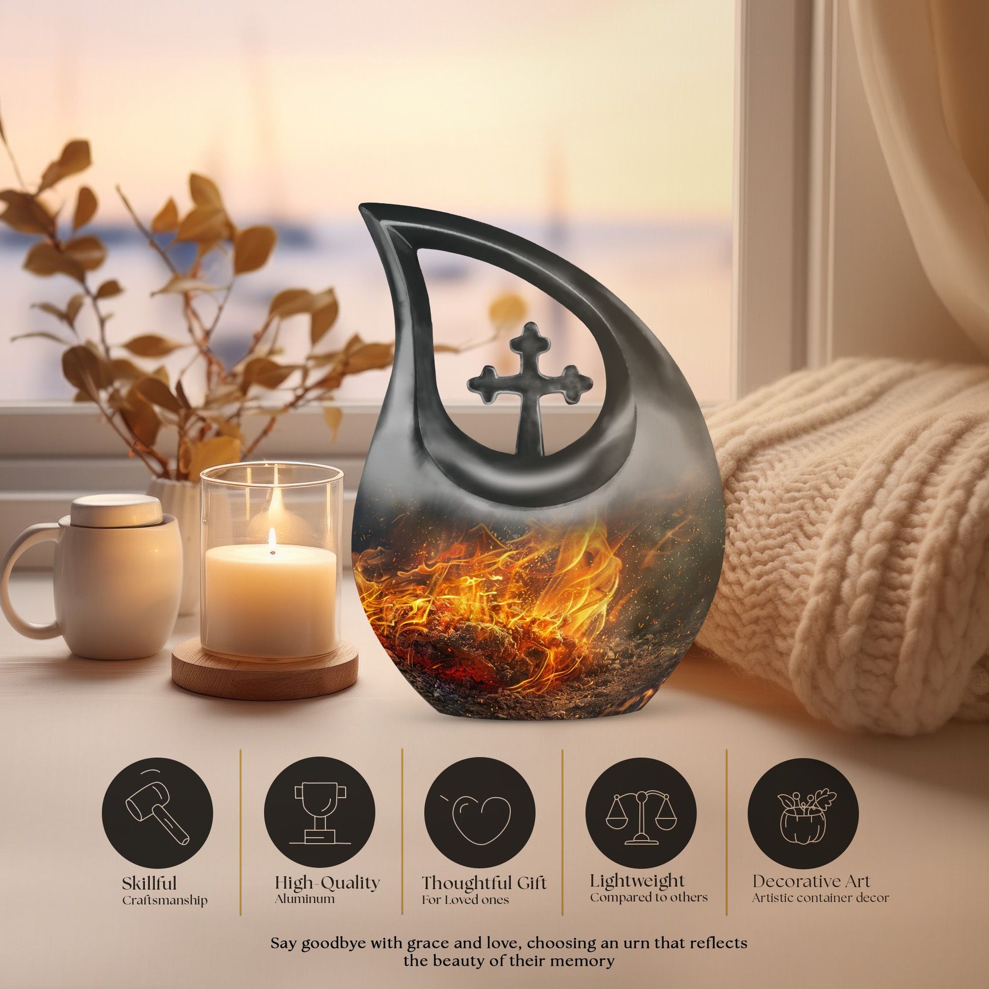 Fire Urns For Ashes - Adult Size Cremation Urn