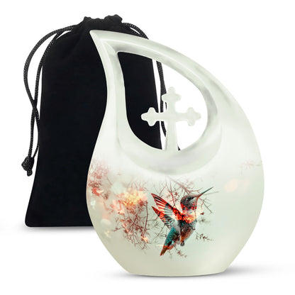 Hummingbird Theme Funeral Urn - Elegant Cremation Urn For Loved Ones