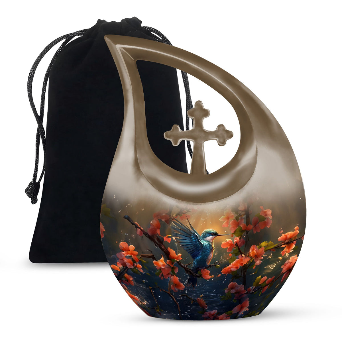 Hummingbird Cremation Urn - Large Beautiful Funeral Urn For Loved Ashes
