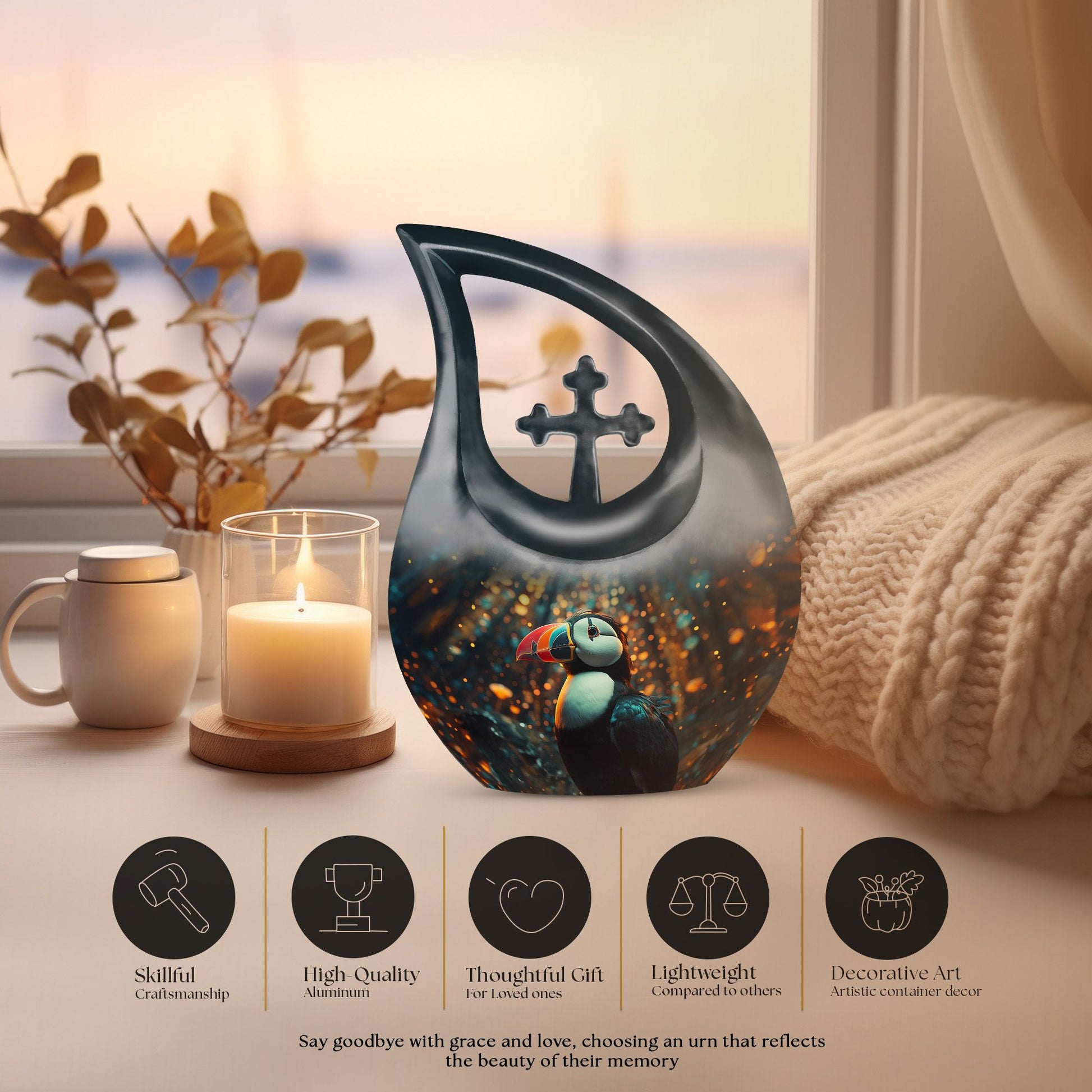 Puffin Bird Urns For Ashes - Cremation Keepsakes Ashes