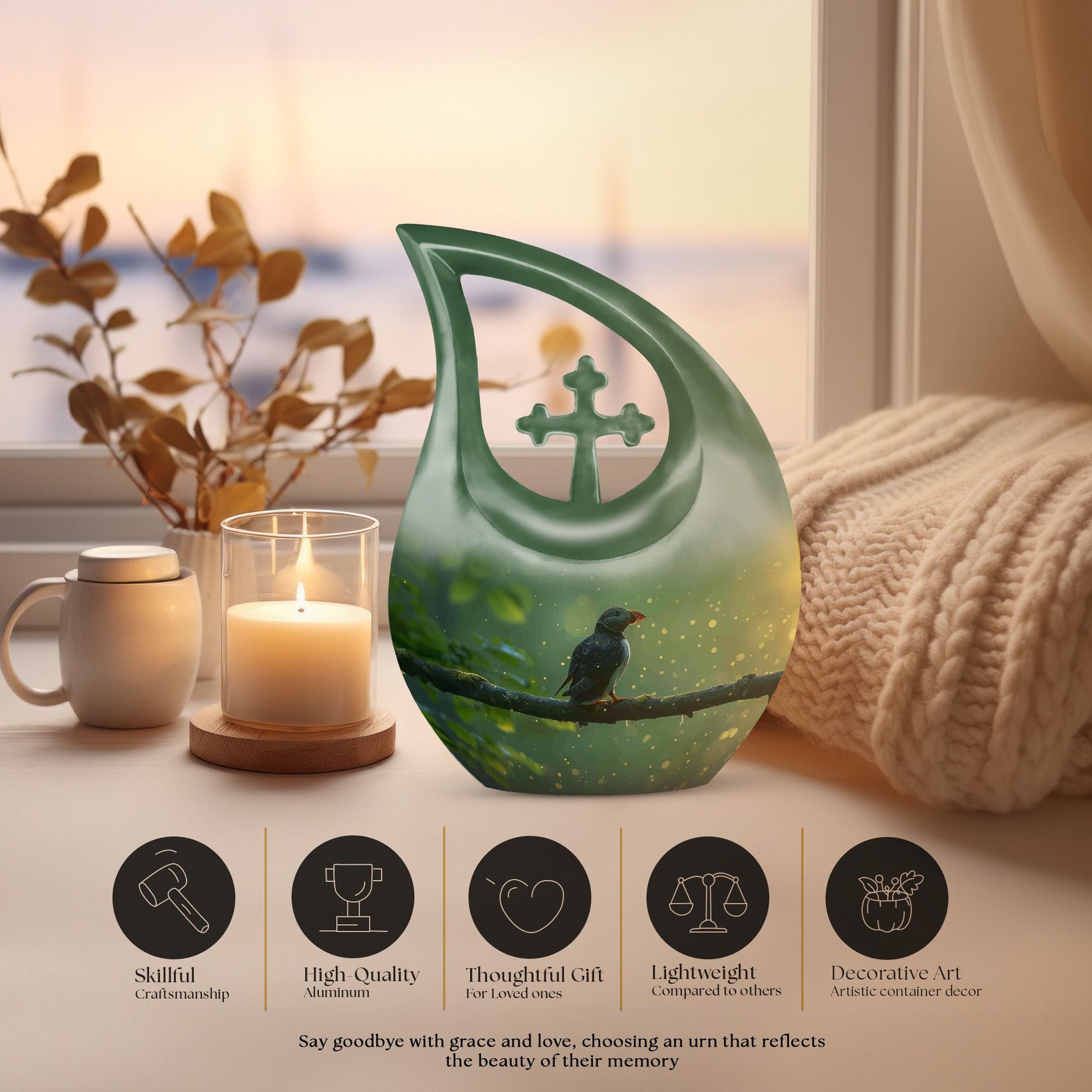 Puffin Bird Urns For Ashes - Small Urns For Human Ashes Keepsake