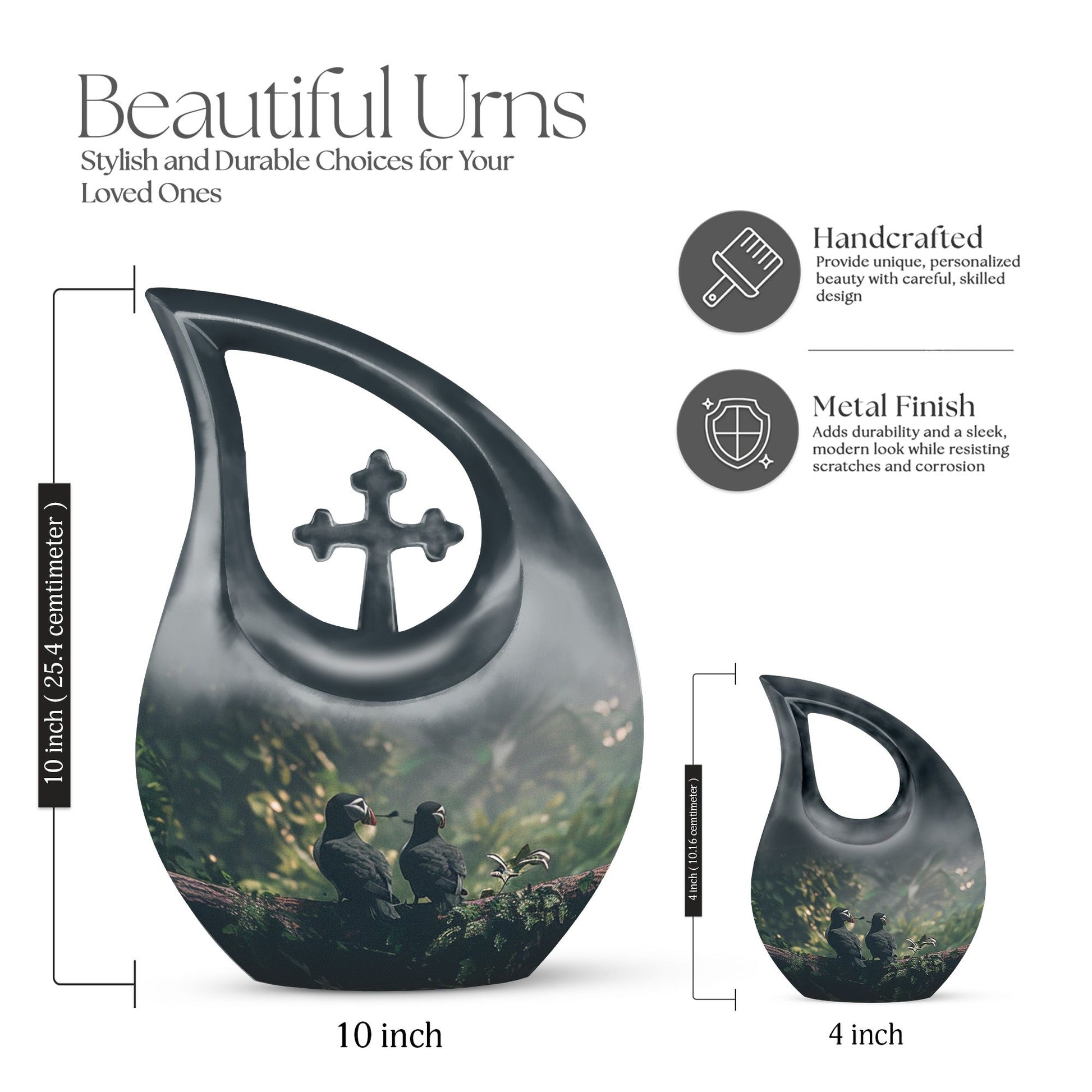 Puffin Bird Urns For Ashes - Small Keepsake Urns For Human Ashes