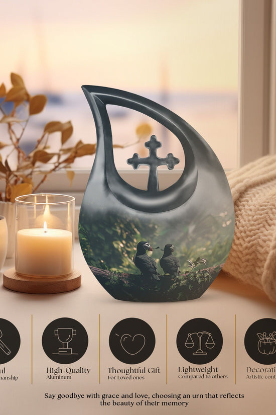 Puffin Bird Urns For Ashes - Small Keepsake Urns For Human Ashes