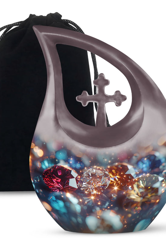Diamond Funeral Urn – Decorative Cremation Urn for Loved Ones