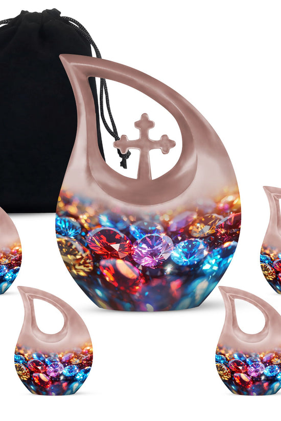 Diamond Urns For Ashes - Urn Keepsake Combo Set
