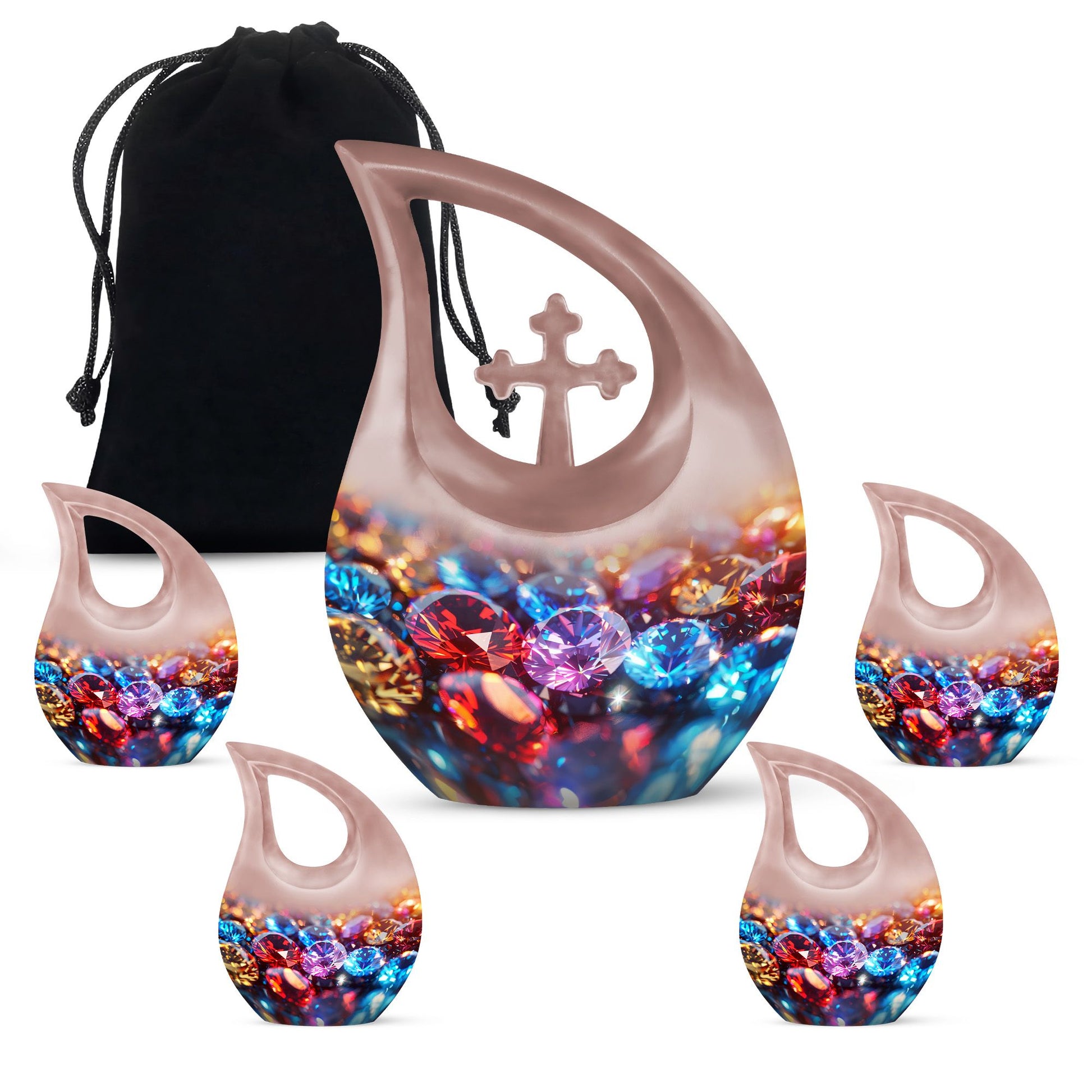 Diamond Urns For Ashes - Urn Keepsake Combo Set