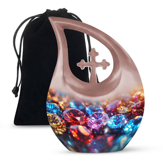 Diamond Urns For Ashes - Urn Keepsake Combo Set