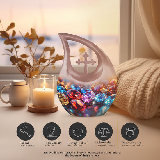 Diamond Urns For Ashes - Urn Keepsake Combo Set