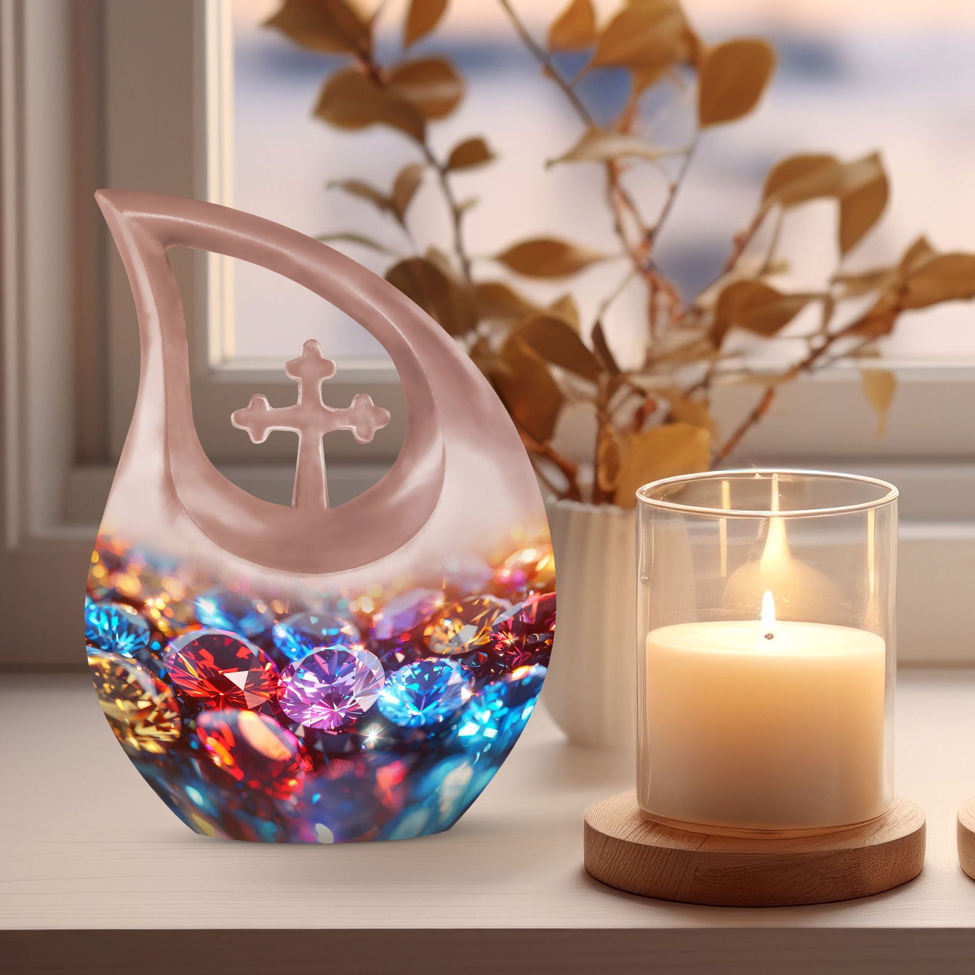 Diamond Urns For Ashes - Urn Keepsake Combo Set
