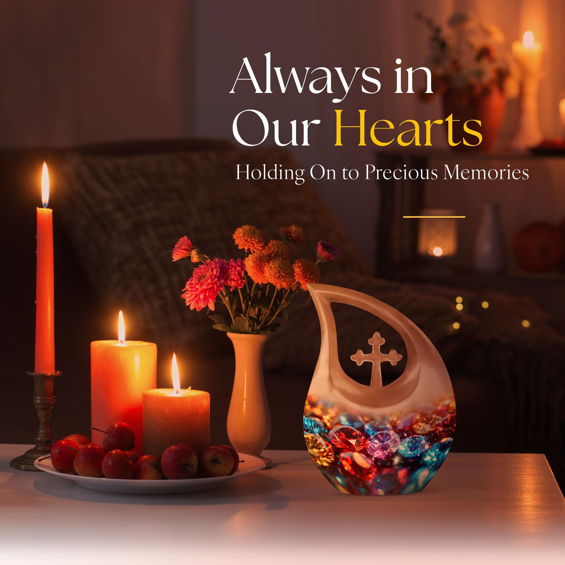 Diamond Urns For Ashes - Urn Keepsake Combo Set