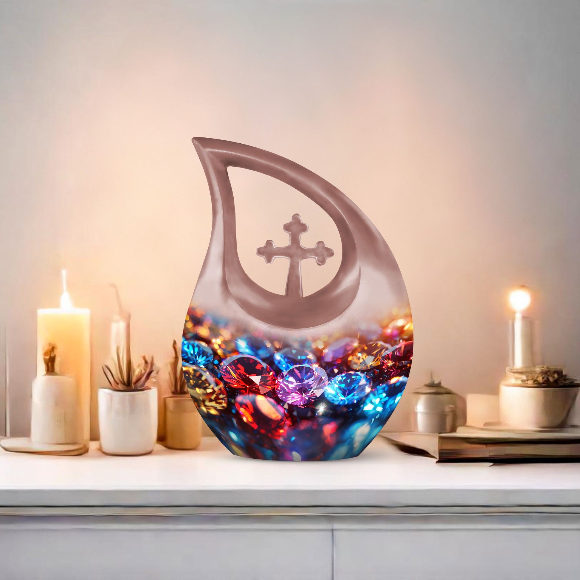 Diamond Urns For Ashes - Urn Keepsake Combo Set