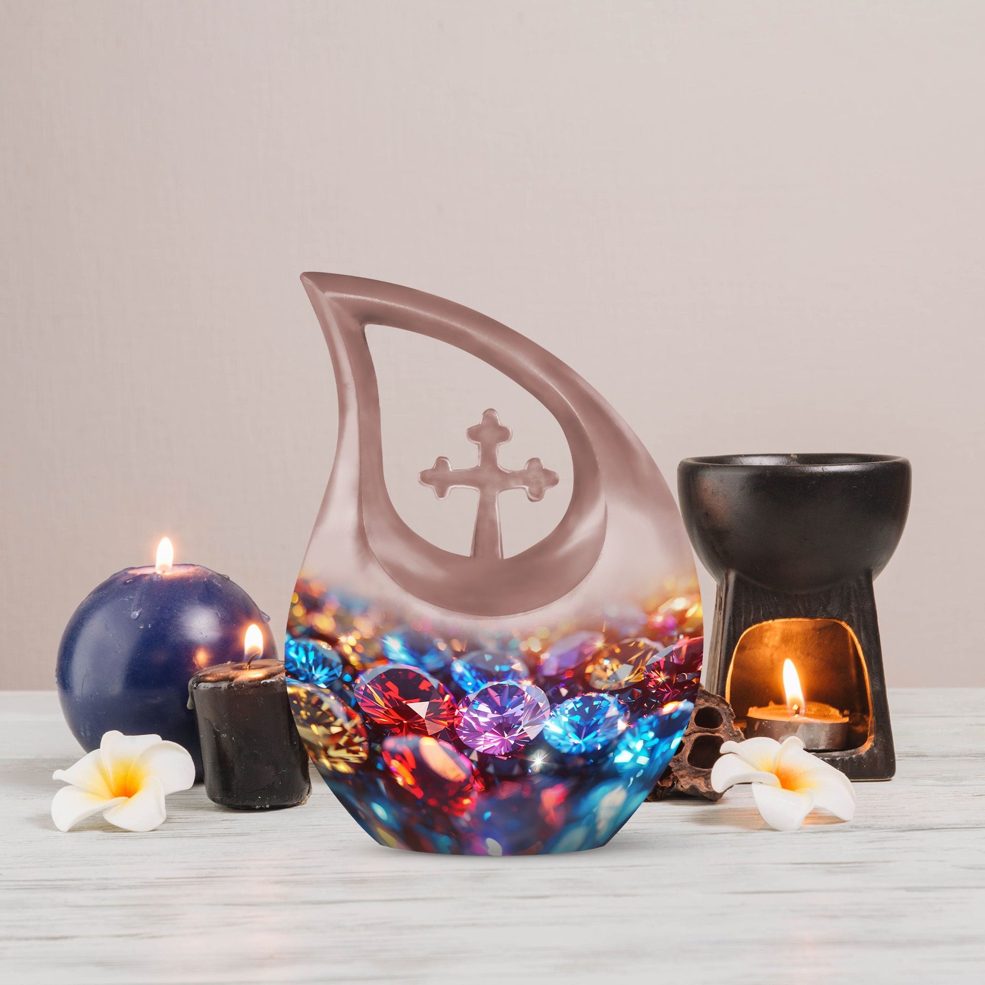 Diamond Urns For Ashes - Urn Keepsake Combo Set