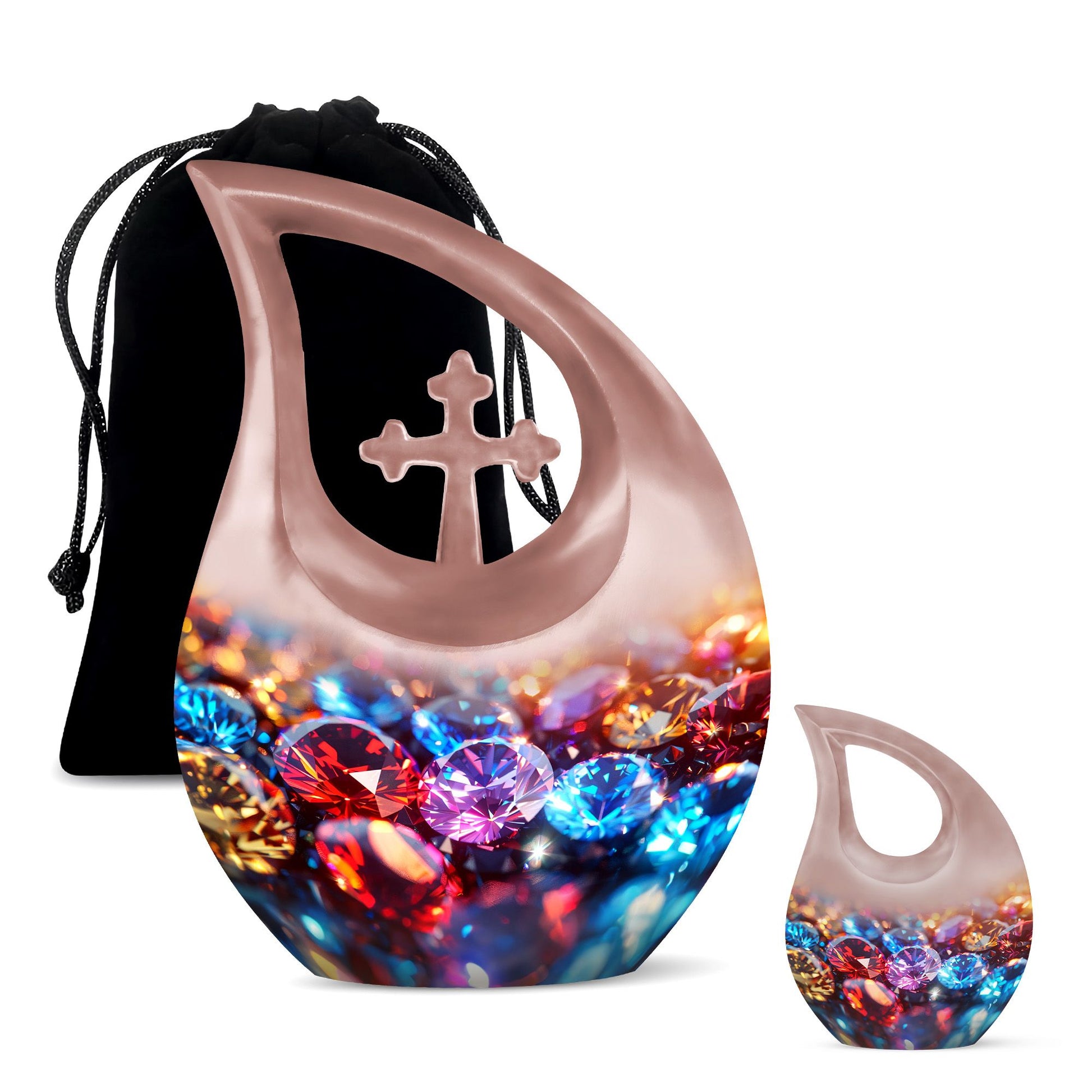 Diamond Urns For Ashes - Urn Keepsake Combo Set