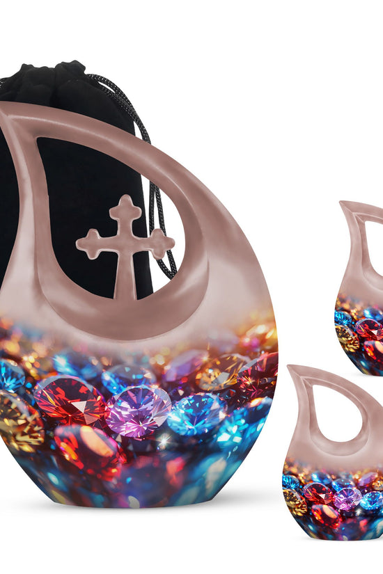 Diamond Urns For Ashes - Urn Keepsake Combo Set