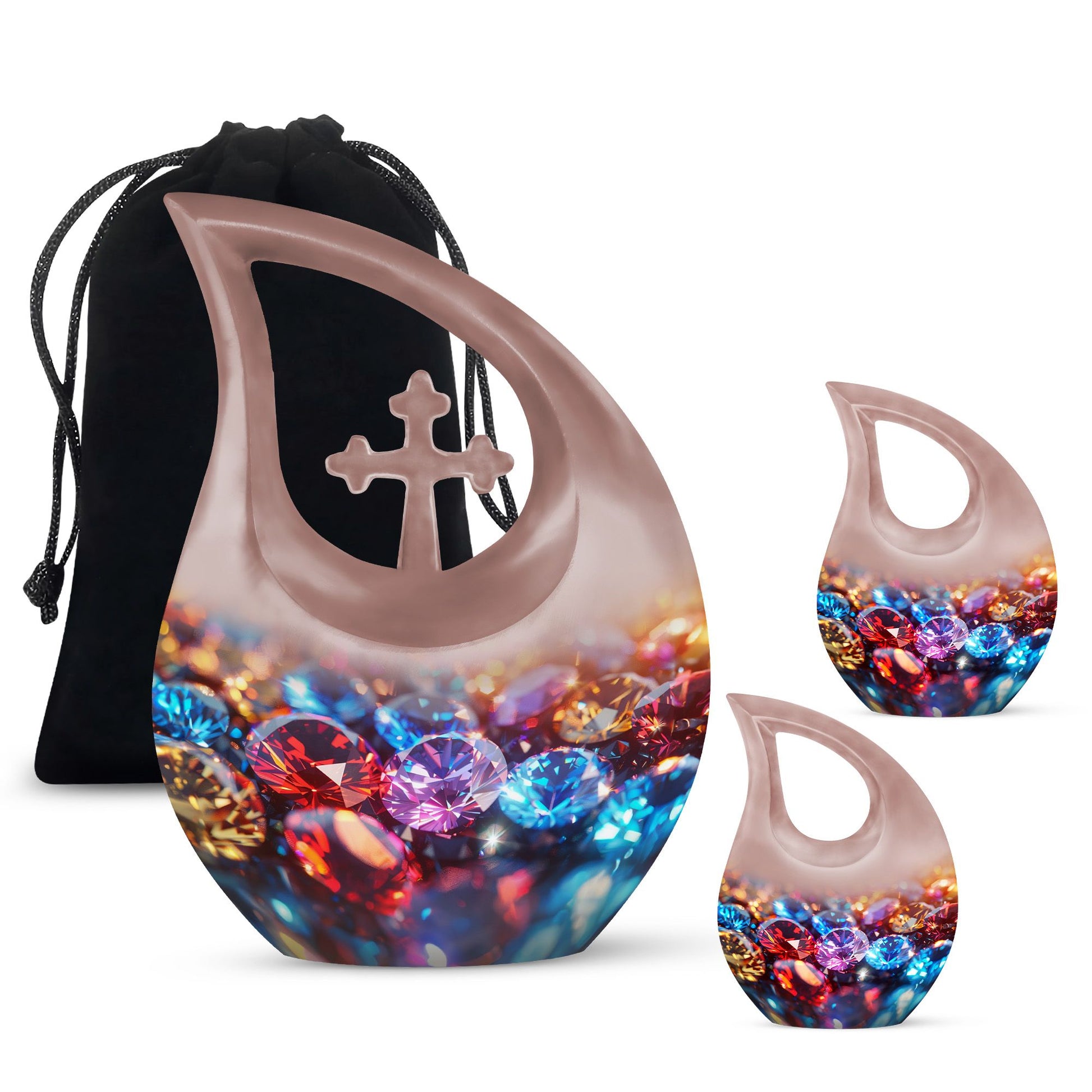 Diamond Urns For Ashes - Urn Keepsake Combo Set
