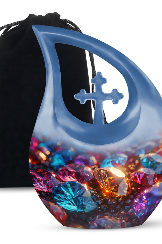 Colorful Diamond Memorial Urn - Luxury Memorial Urn For Human Ashes