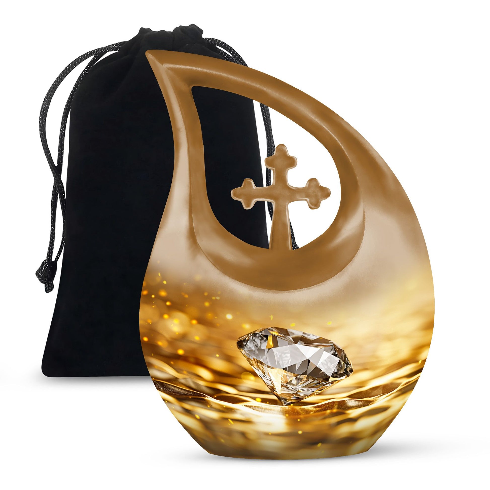 Elegant Diamond Funeral Urn - Premium Cremation Urn For Adult Ashes