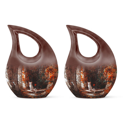 White Cat Urns For Ashes - Urn For Ashes Adult Male Large