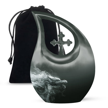 Dragon Power Memorial Urn For Human Ashes - Artistic Aluminium Funeral Urn