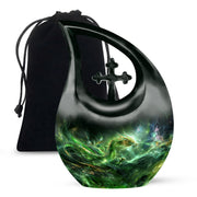Green Golden Dragon Funeral Urn - Premium Cremation Urn For Ashes