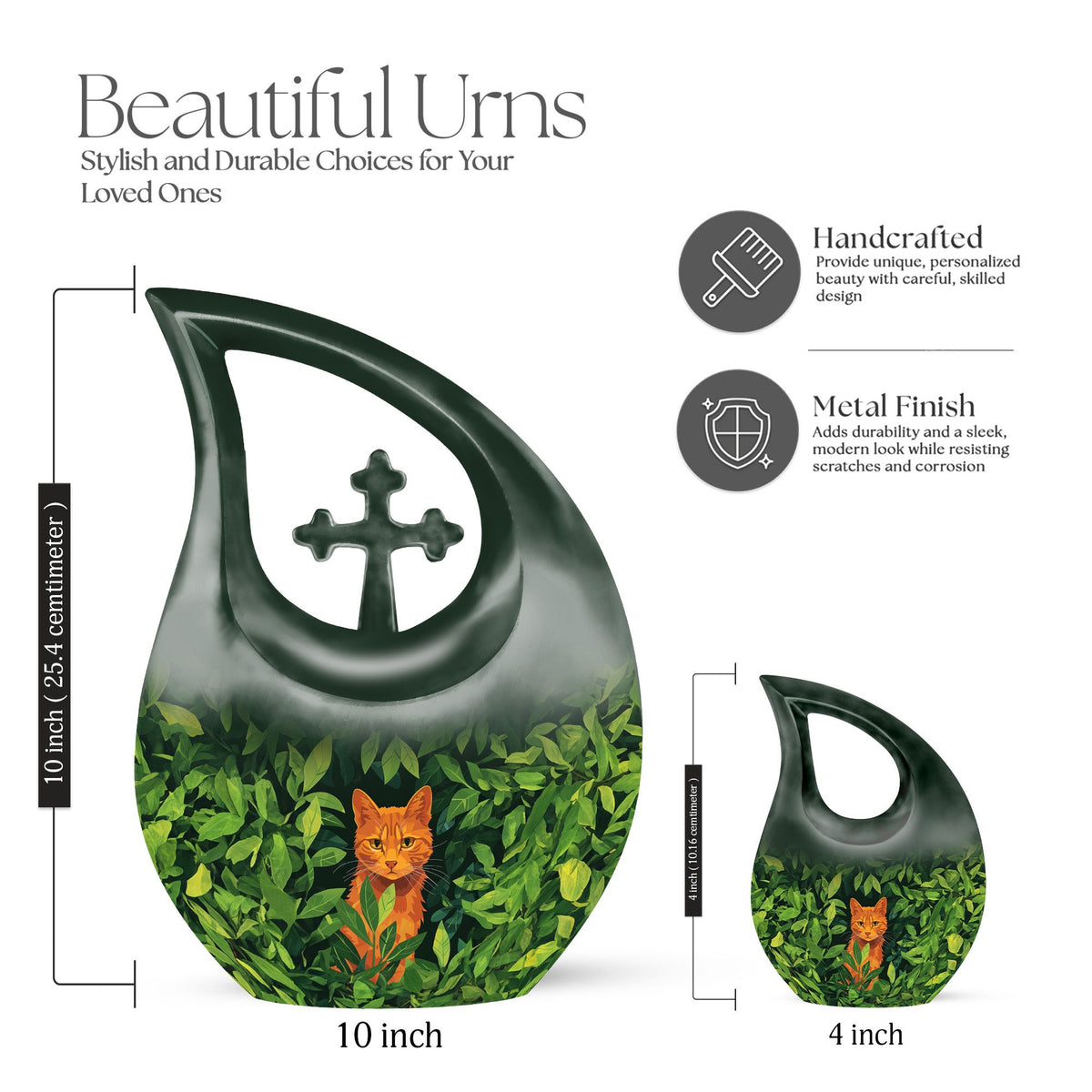 Orange Cat Urns For Ashes - Funeral Urns Women