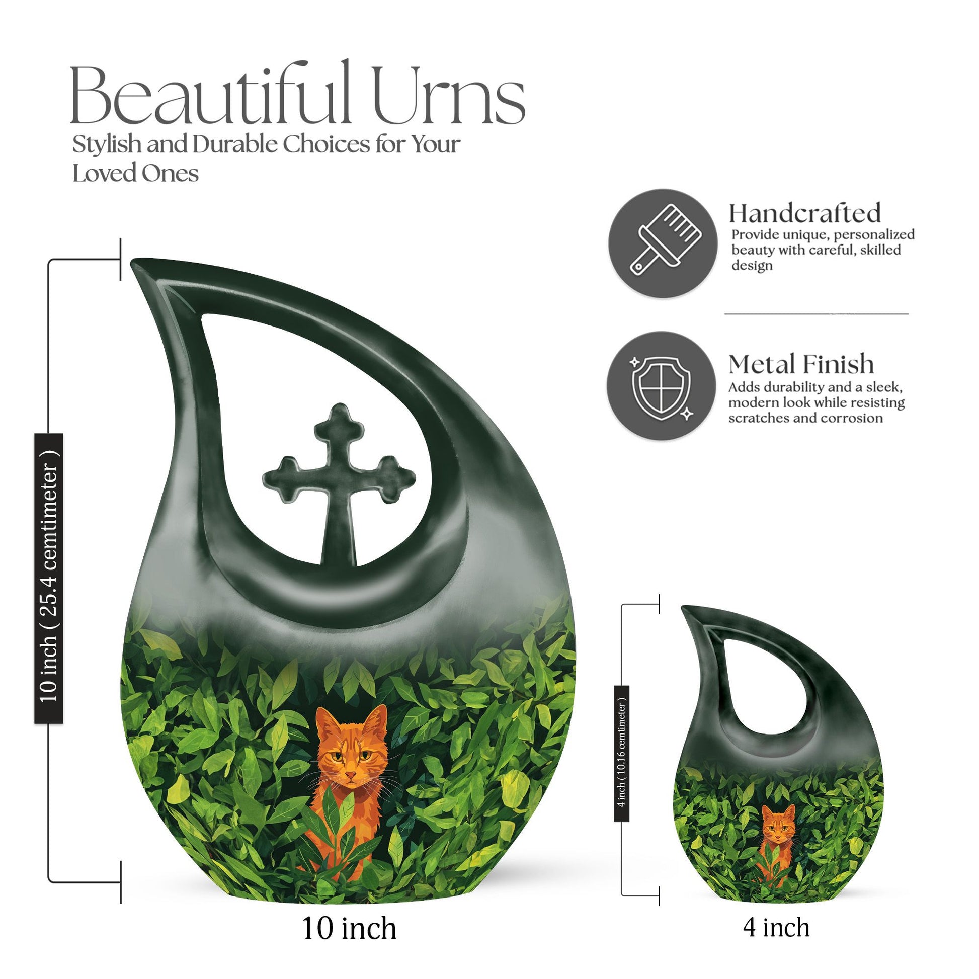 Orange Cat Urns For Ashes - Funeral Urns Women