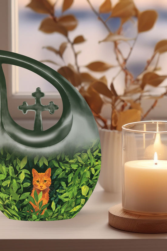 Orange Cat Urns For Ashes - Funeral Urns Women