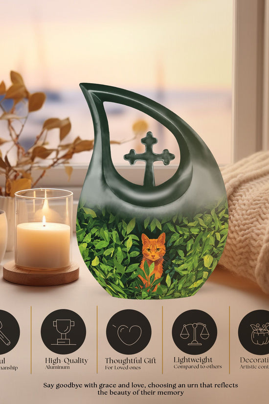 Orange Cat Urns For Ashes - Funeral Urns Women
