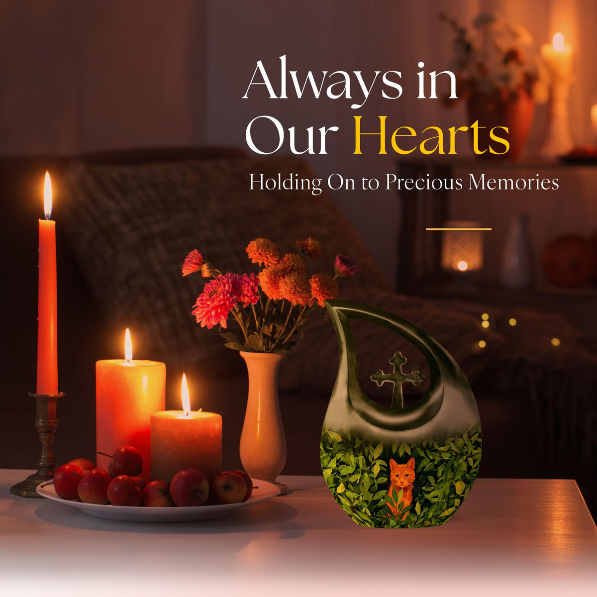 Orange Cat Urns For Ashes - Funeral Urns Women