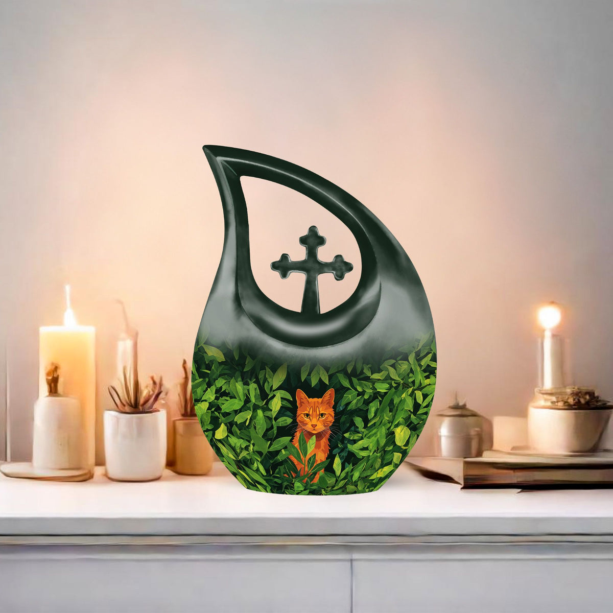 Orange Cat Urns For Ashes - Funeral Urns Women