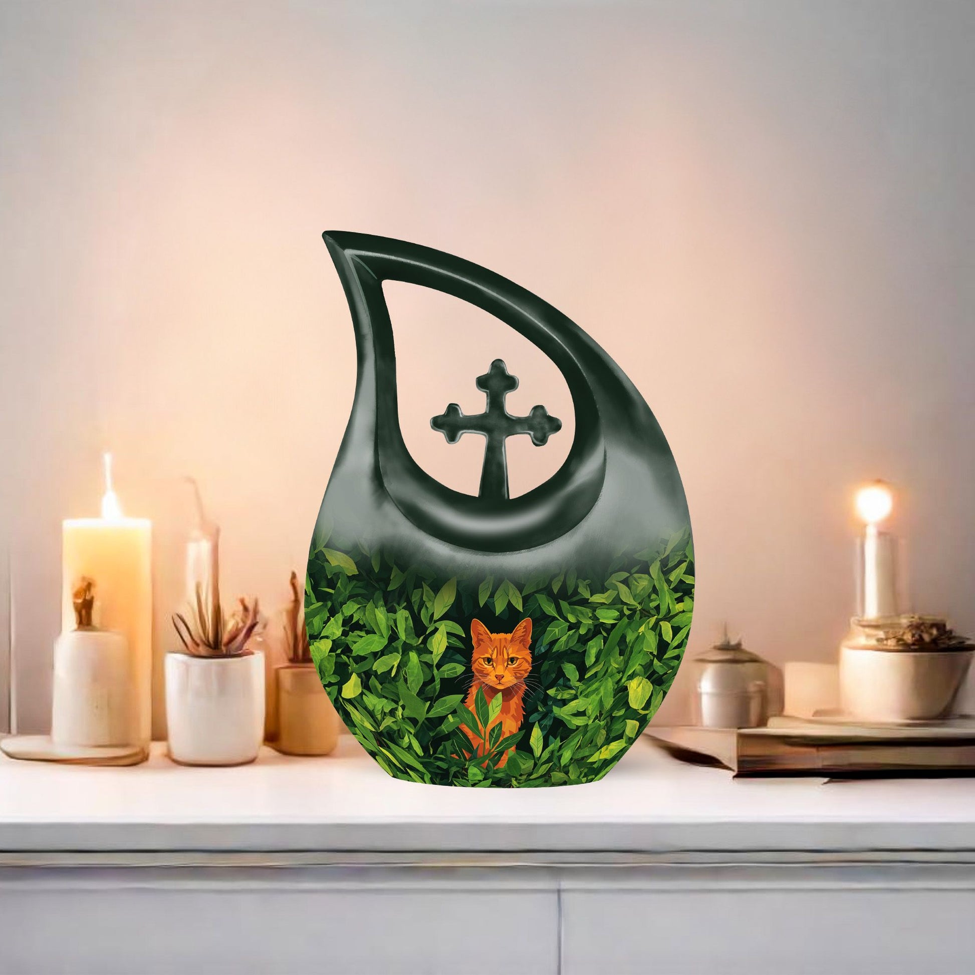 Orange Cat Urns For Ashes - Funeral Urns Women