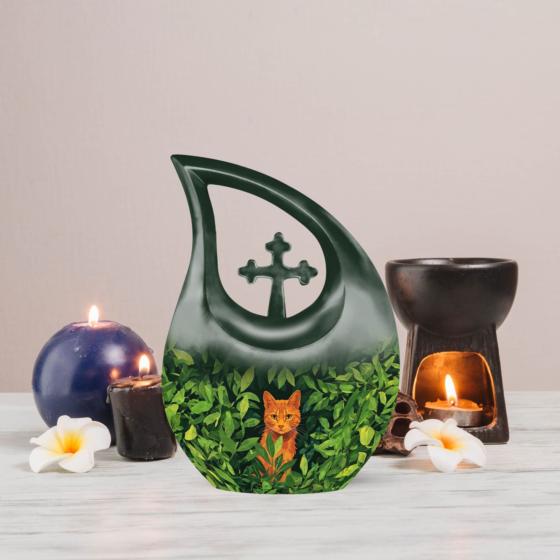 Orange Cat Urns For Ashes - Funeral Urns Women