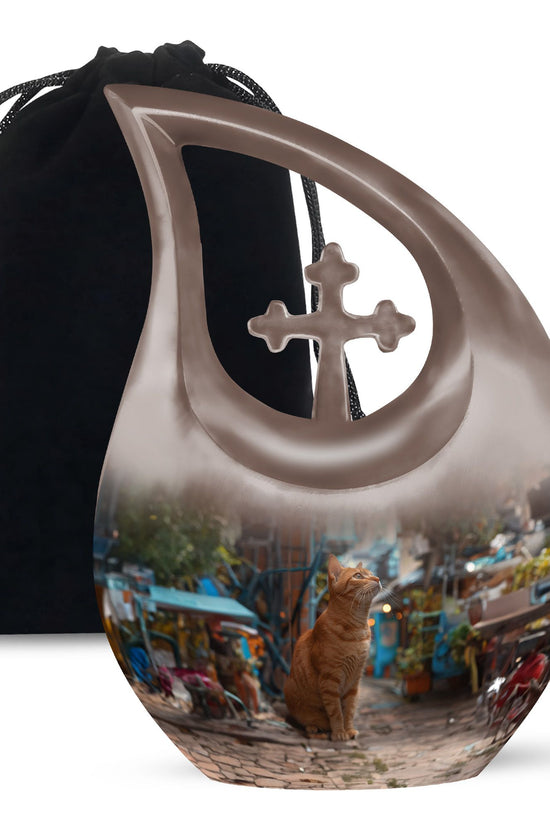 Orange Cat Urns For Ashes - Cremation Urn Women