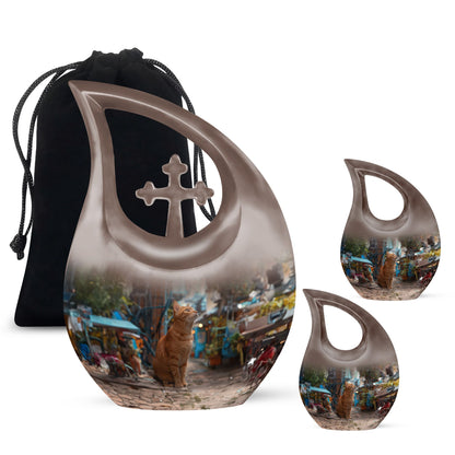 Orange Cat Urns For Ashes - Cremation Urn Women
