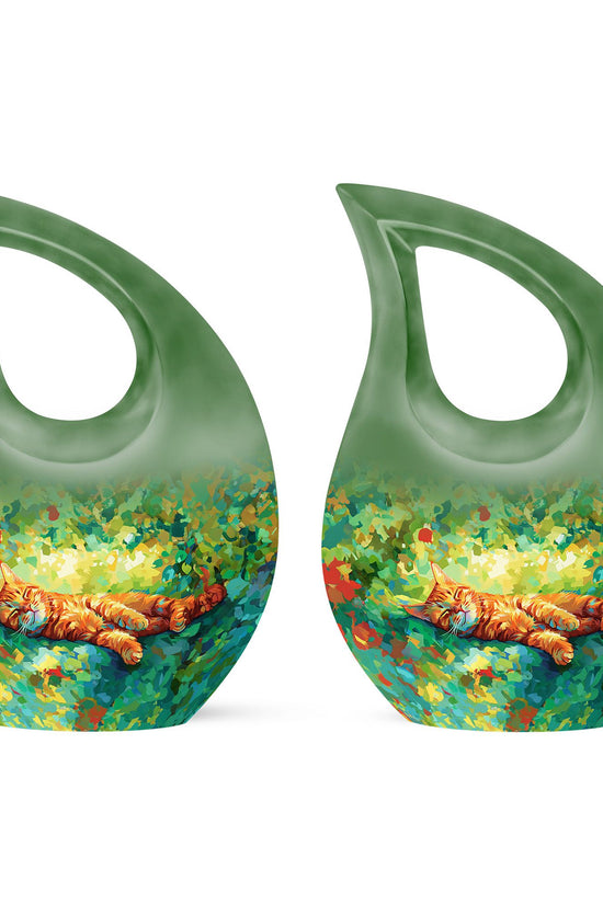 Orange Cat Urns For Ashes - Cremation Urn Men