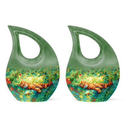 Orange Cat Urns For Ashes - Cremation Urn Men