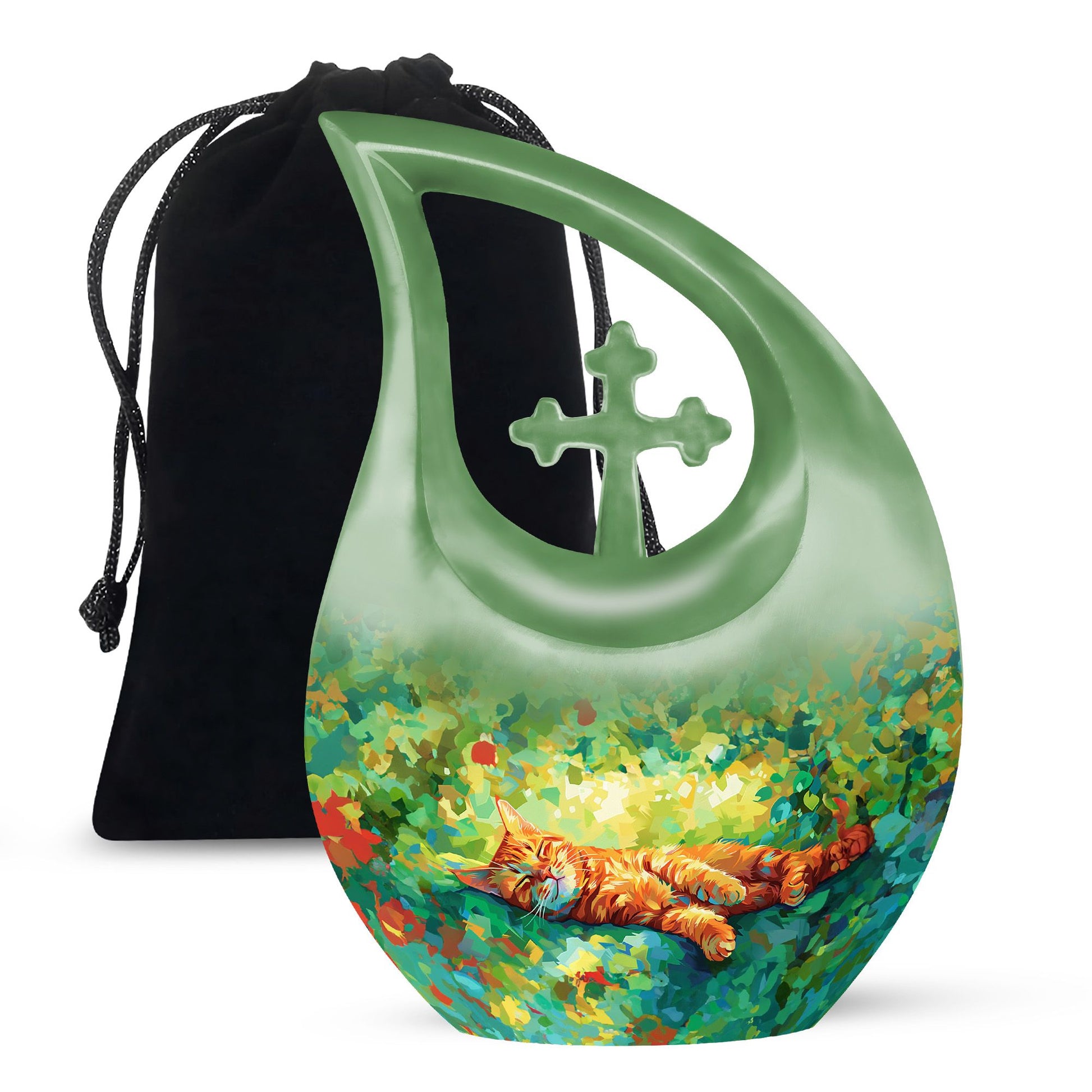 Orange Cat Urns For Ashes - Cremation Urn Men