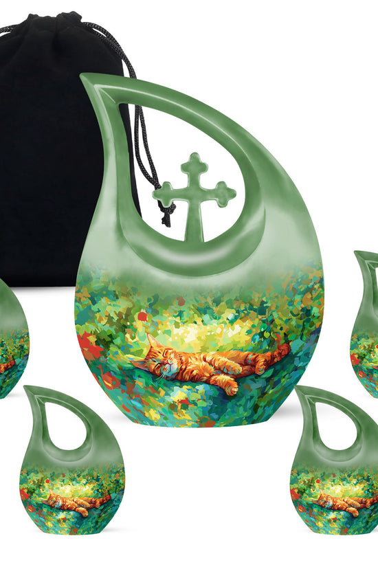 Orange Cat Urns For Ashes - Cremation Urn Men