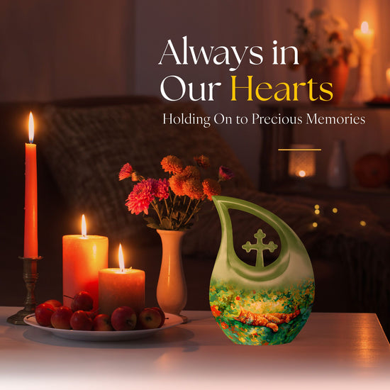 Orange Cat Urns For Ashes - Cremation Urn Men