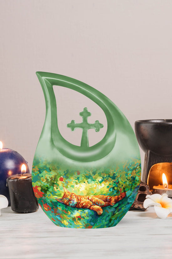 Orange Cat Urns For Ashes - Cremation Urn Men