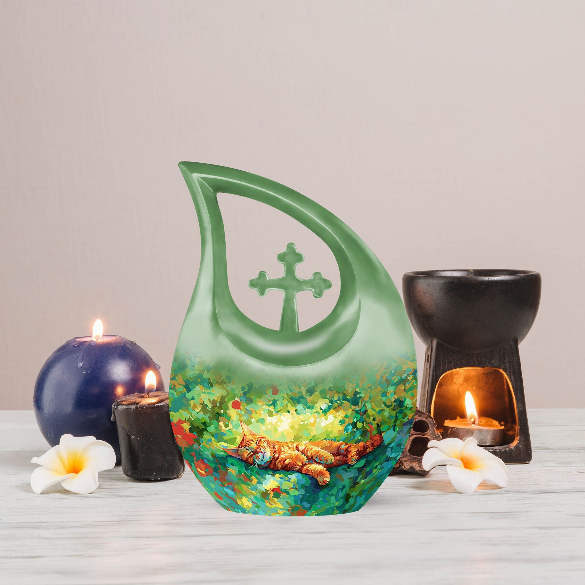 Orange Cat Urns For Ashes - Cremation Urn Men