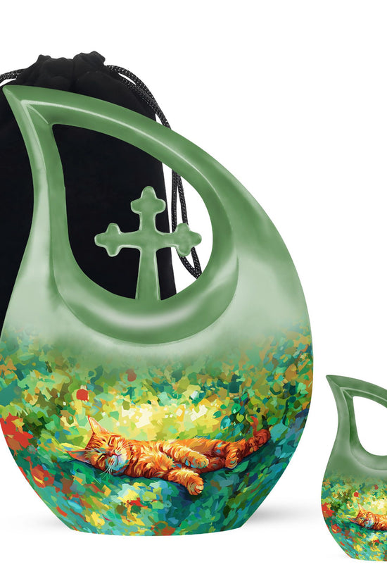 Orange Cat Urns For Ashes - Cremation Urn Men