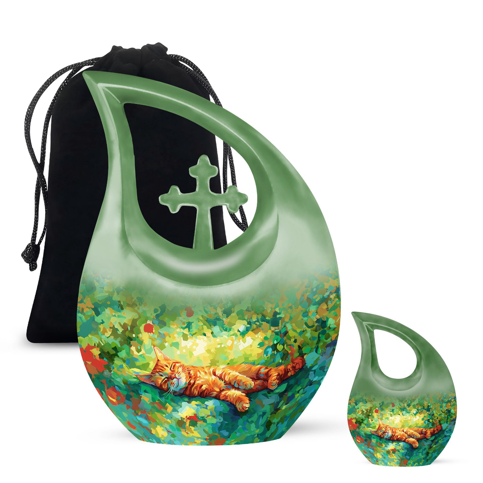 Orange Cat Urns For Ashes - Cremation Urn Men